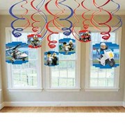 Lego Party Decorations - Hanging Swirl Pk 6 
