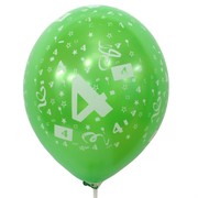 Balloons Latex All Over 4 Assorted Pk10
