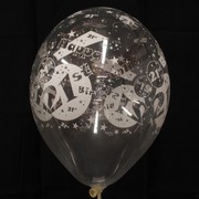 Balloons Latex All Over 21 Clear Pk10 