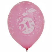 Balloons Latex All Over 21 Fuchsia Pk10 