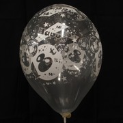 Balloons Latex All Over 18 Clear Pk10 
