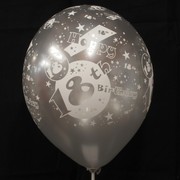 Balloons Latex All Over 18 Silver Pk50 