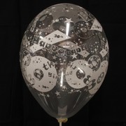 Balloons Latex All Over 30 Clear Pk10 