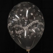 Balloons LatexAll Over Happy Engagement Clear Pk10 
