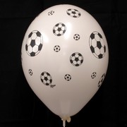 Soccer Party Balloons - Latex All Over Soccer Pk10 