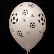 Soccer Party Balloons - Latex All Over Soccer Pk50 