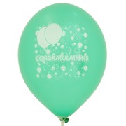 Balloons Latex 2 Sided Congratulations Metallic Pk10 