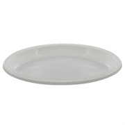 White Plastic Oval Plastic Plates - 17x23cm Pk50 