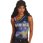 80's Party Costume - Hip Hop Graphic Top Pk1