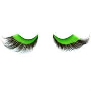 Eyelashes With Glue Dramatic Green & Black Pk2 