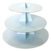 3 Tier Blue Polka Dot Cupcake Stand Pk 1