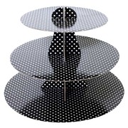3 Tier Black Polka Dot Cupcake Stand Pk 1