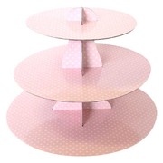 3 Tier Pink Polka Dot Cupcake Stand Pk 1