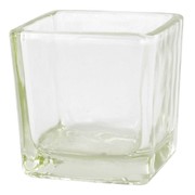 Candle Holder Cube Small Clear Pk1 