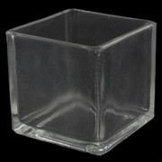 Candle Holder Cube Clear Pk1 