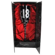 18th Black Hand Painted Champagne Flute Pk1 