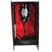 40th Black Hand Painted Champagne Flute Pk1 