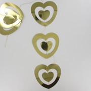 Garland Foil Double Heart Drop Gold Pk1 