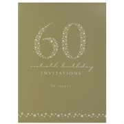 Invitation Pad 60 Birthday Stars Pk20 