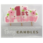 Large 1st Birthday Party Candle Pink Pk1 