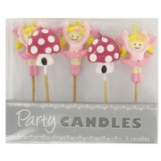 Fairy Party Candles - Fairies & Toadstools Pk5 