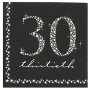 30th Birthday Party Napkins - Lunch Milestone Pk20 