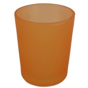 Votive Glass Frosted Apricot Pk1 