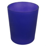 Votive Glass Frosted Dark Blue Pk1 