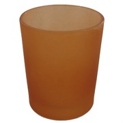 Votive Glass Frosted Rust Pk1 