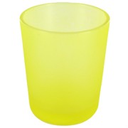 Votive Glass Frosted Yellow Pk1 