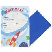 Space Party Invitation Pad & Envelopes Pk20