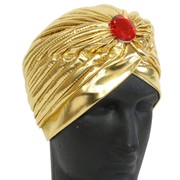 Gold Turban With Red Stone Pk 1 