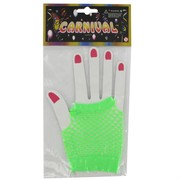 Gloves Fishnet Short Fingerless Green Pk2 