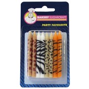 Animal Print Birthday Candles Pk24 