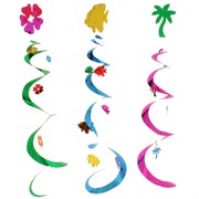 Decoration Hanging Luau Whirls 76cm Pk3 