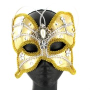 Gold & Silver Butterfly Masquerade Mask Pk 1 