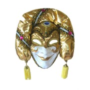 Deluxe Gold Jester Masquerade Mask Pk 1