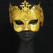 Gold Glitter Oriental Masquerade Mask Pk 1 