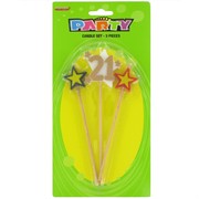 Candles 21 Gold 3 Piece Set Pk1 