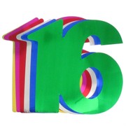 Foil Cutout Numeral 16 Assorted Pk12 