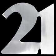 Foil Cutout Numeral 21 Silver Pk12 