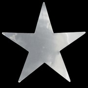 Foil Cutout Stars Silver Pk12 