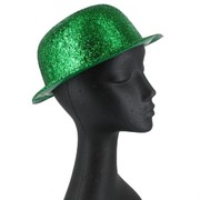 Glitter Green Bowler Party Hat Pk1 