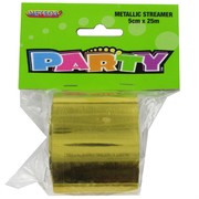 Metallic Gold Streamer - 25M Pk1 