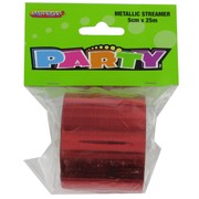 Streamer Metallic Red 25M Pk1 