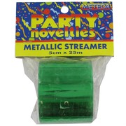 Streamer Metallic Green 25M Pk1 