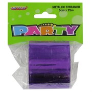 Streamer Metallic Purple 25M Pk1 