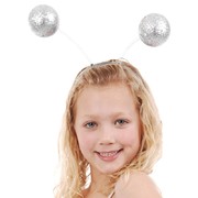 Silver Glitter Ball Head Bopper Pk 1 