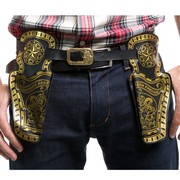 Cowboy Double Gun Holster Black and Gold Pk1