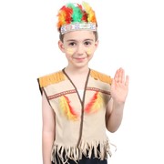 Child Indian Costume Set - Vest & Feathered Headpiece Pk 1